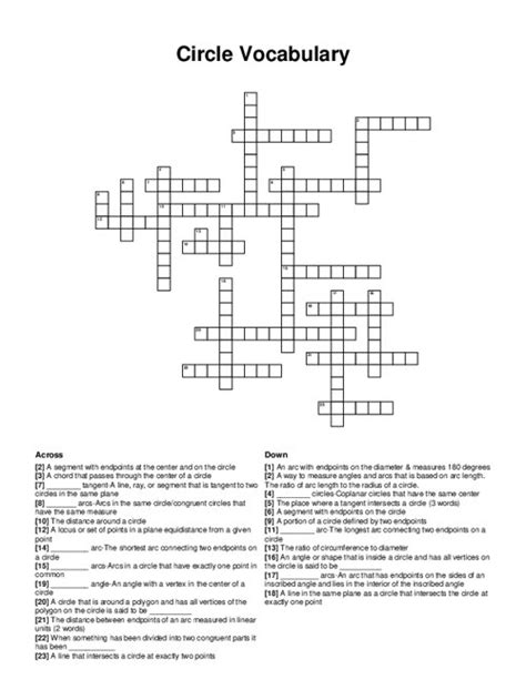 circle vocabulary crossword|circle vocabulary crossword puzzle printable.